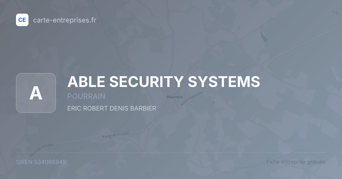 ABLE SECURITY SYSTEMS — 534066949 — fiche entreprise