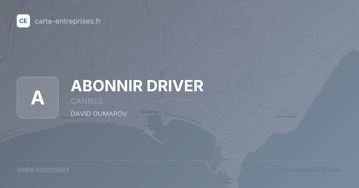 ABONNIR DRIVER — 930035563 — fiche entreprise