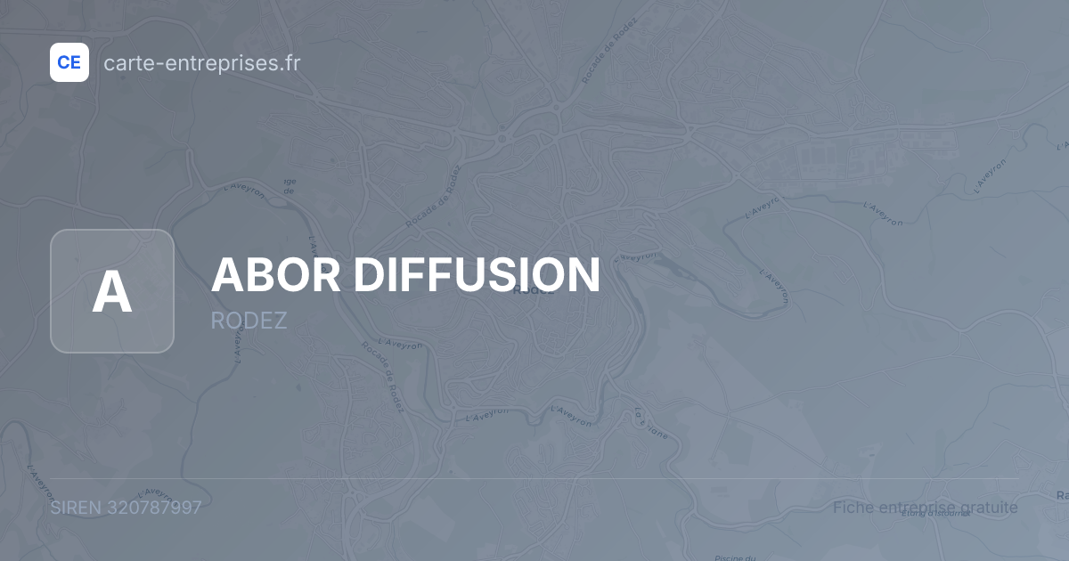 ABOR DIFFUSION — 320787997 — fiche entreprise