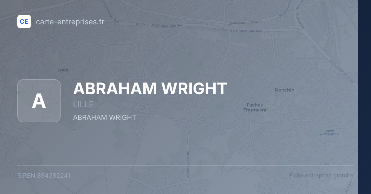 ABRAHAM WRIGHT — 894382241 — fiche entreprise