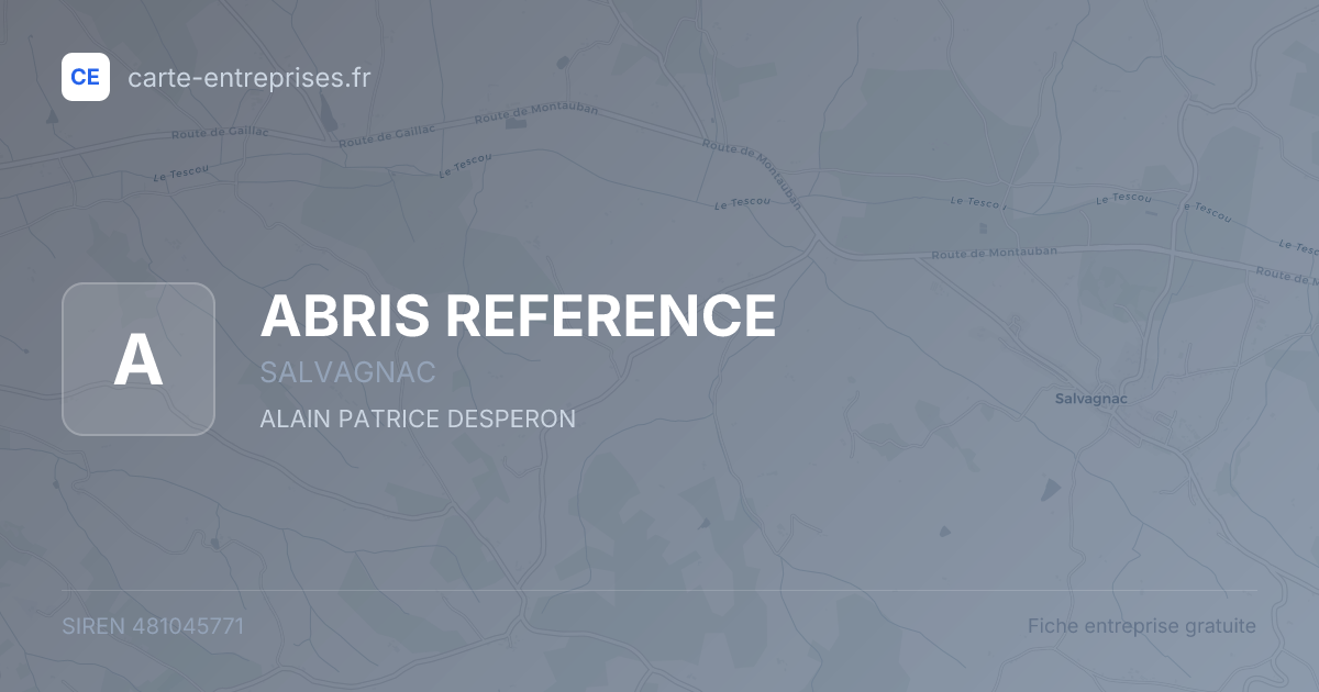 ABRIS REFERENCE — 481045771 — fiche entreprise