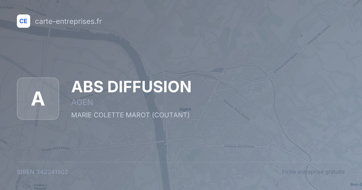 ABS DIFFUSION — 342241502 — fiche entreprise