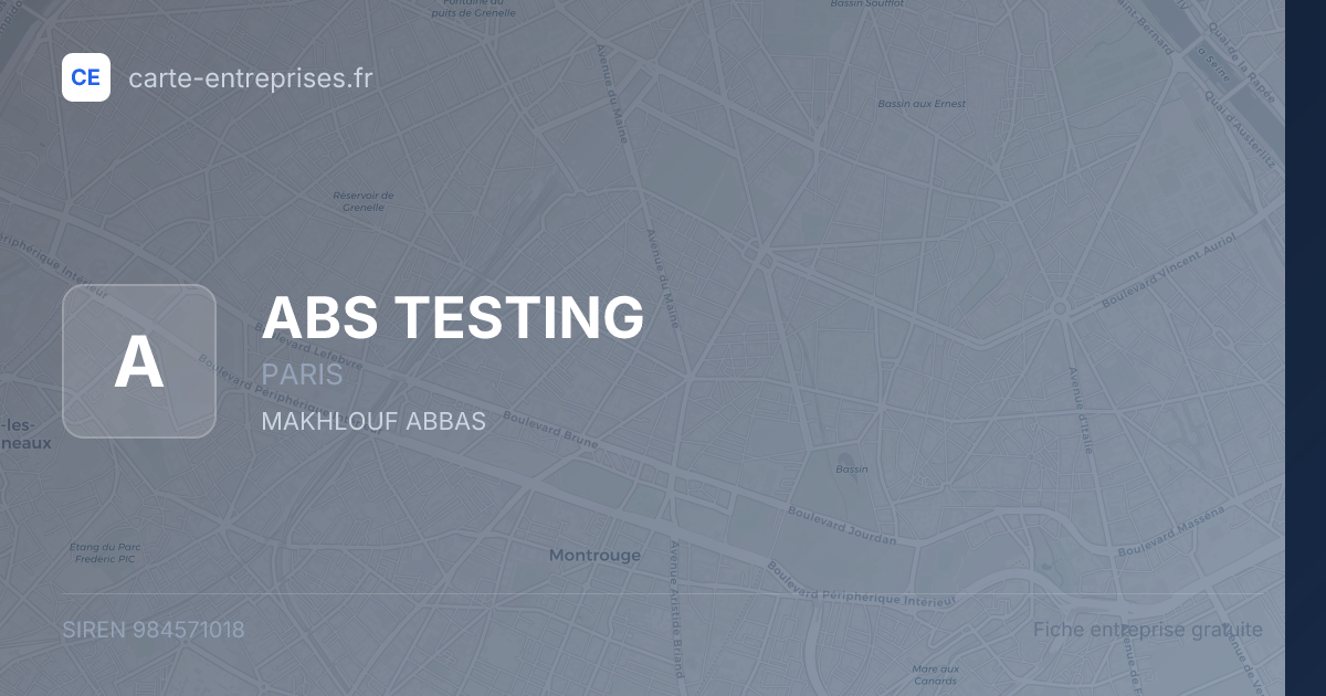 ABS TESTING — 984571018 — fiche entreprise