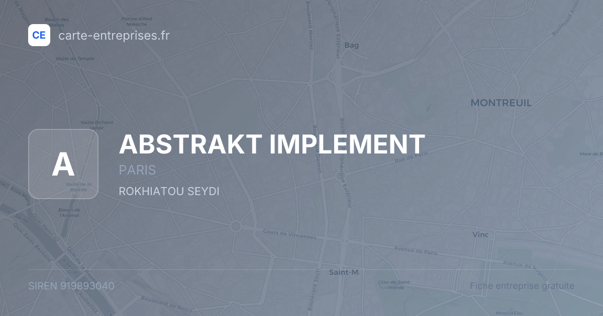 ABSTRAKT IMPLEMENT — 919893040 — fiche entreprise
