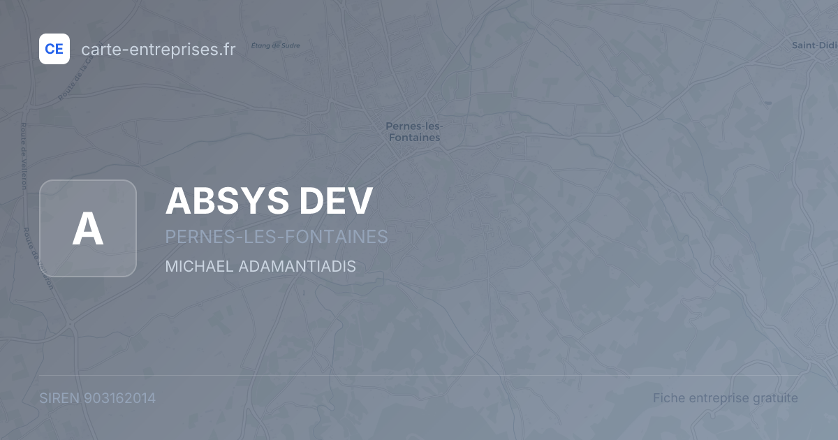 ABSYS DEV — 903162014 — fiche entreprise
