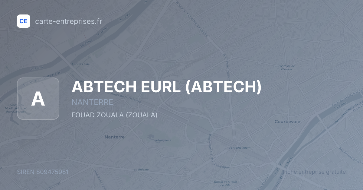 ABTECH EURL (ABTECH) — 809475981 — fiche entreprise