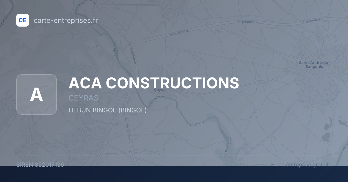 ACA CONSTRUCTIONS — 852017136 — fiche entreprise