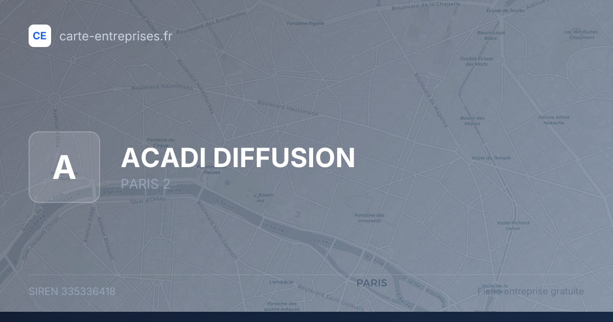 ACADI DIFFUSION — 335336418 — fiche entreprise