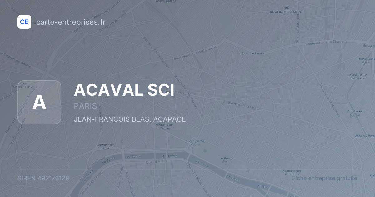 ACAVAL SCI — 492176128 — fiche entreprise
