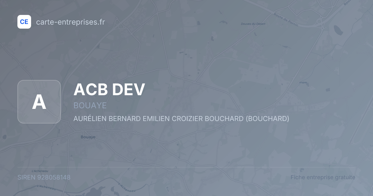 ACB DEV — 928058148 — fiche entreprise