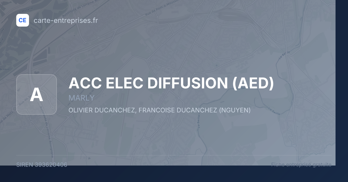 ACC ELEC DIFFUSION (AED) — 393620406 — fiche entreprise