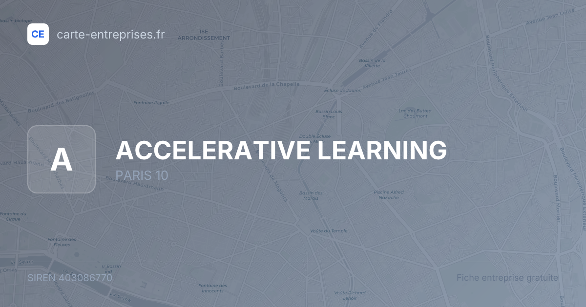 ACCELERATIVE LEARNING — 403086770 — fiche entreprise