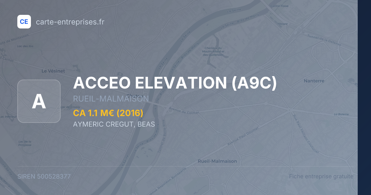 ACCEO ELEVATION (A9C) — 500528377 — fiche entreprise