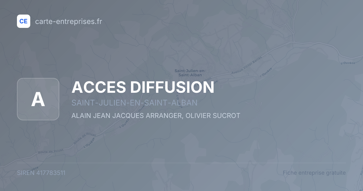 ACCES DIFFUSION — 417783511 — fiche entreprise