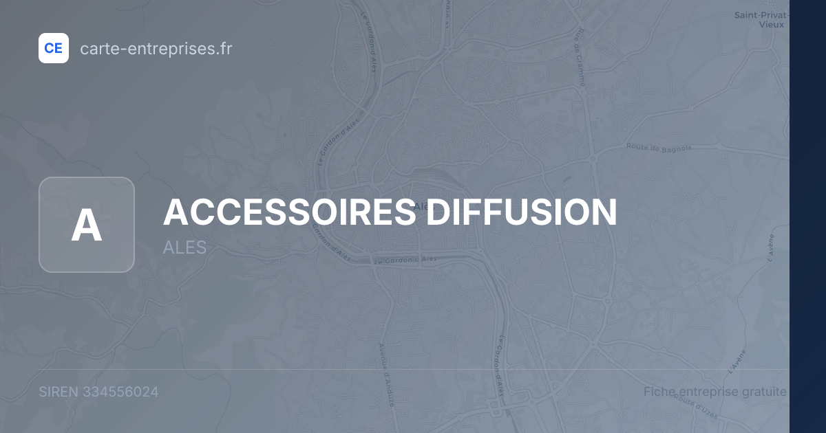 ACCESSOIRES DIFFUSION — 334556024 — fiche entreprise