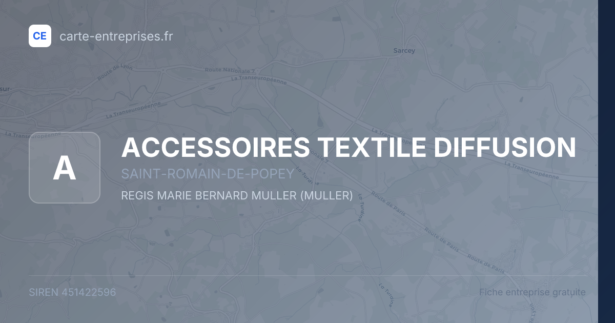ACCESSOIRES TEXTILE DIFFUSION — 451422596 — fiche entreprise