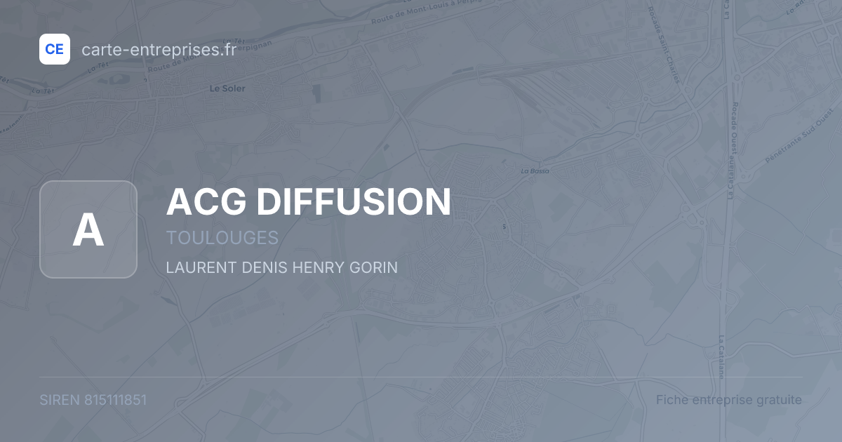 ACG DIFFUSION — 815111851 — fiche entreprise