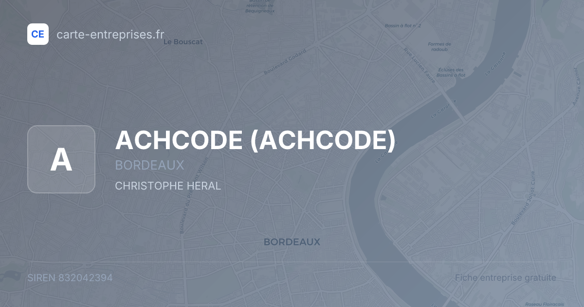 ACHCODE — 832042394 — fiche entreprise