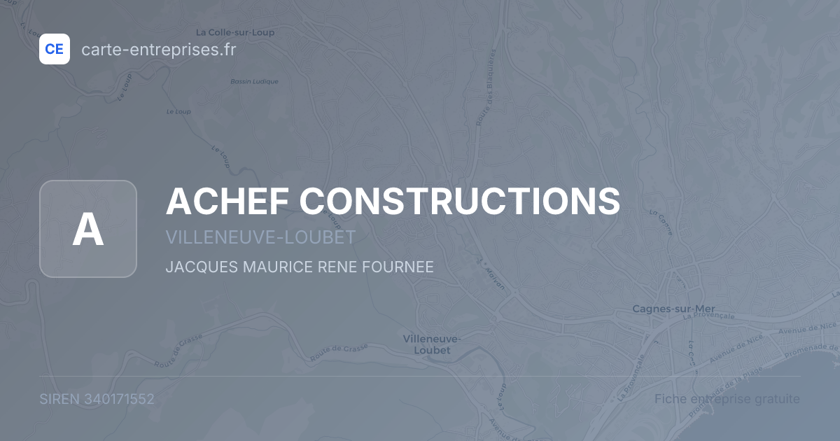 ACHEF CONSTRUCTIONS — 340171552 — fiche entreprise