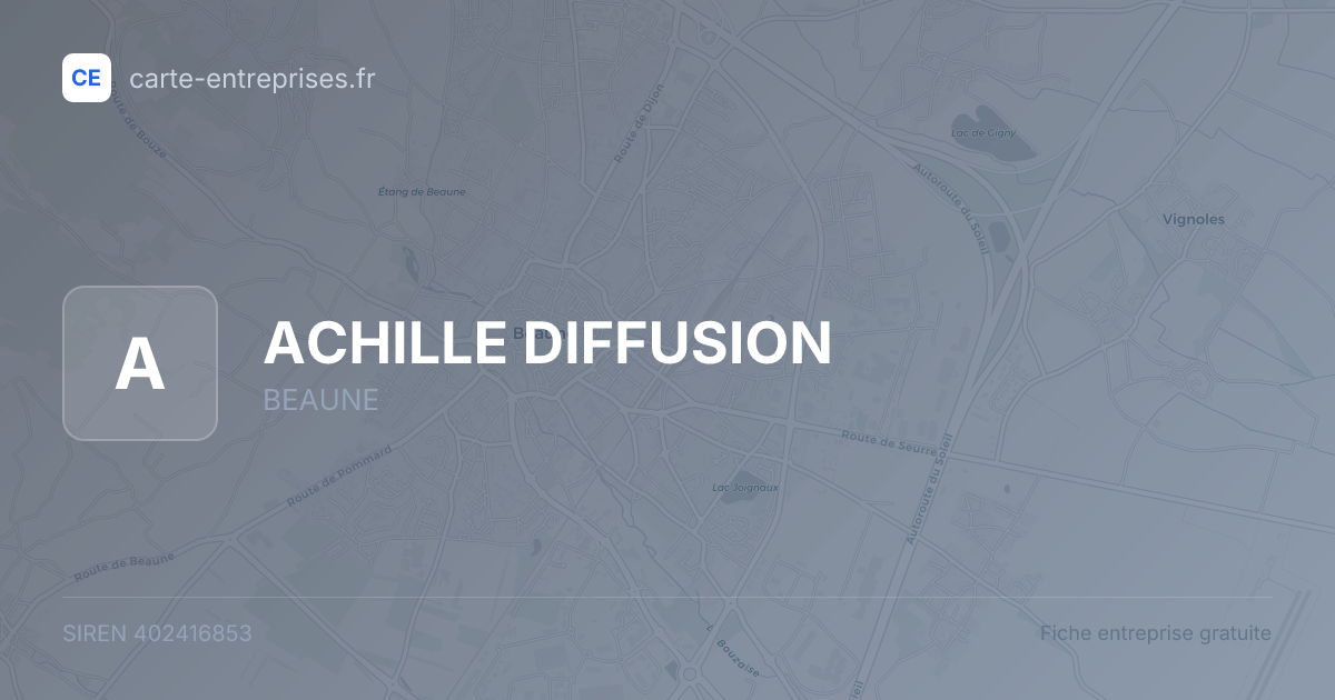 ACHILLE DIFFUSION — 402416853 — fiche entreprise