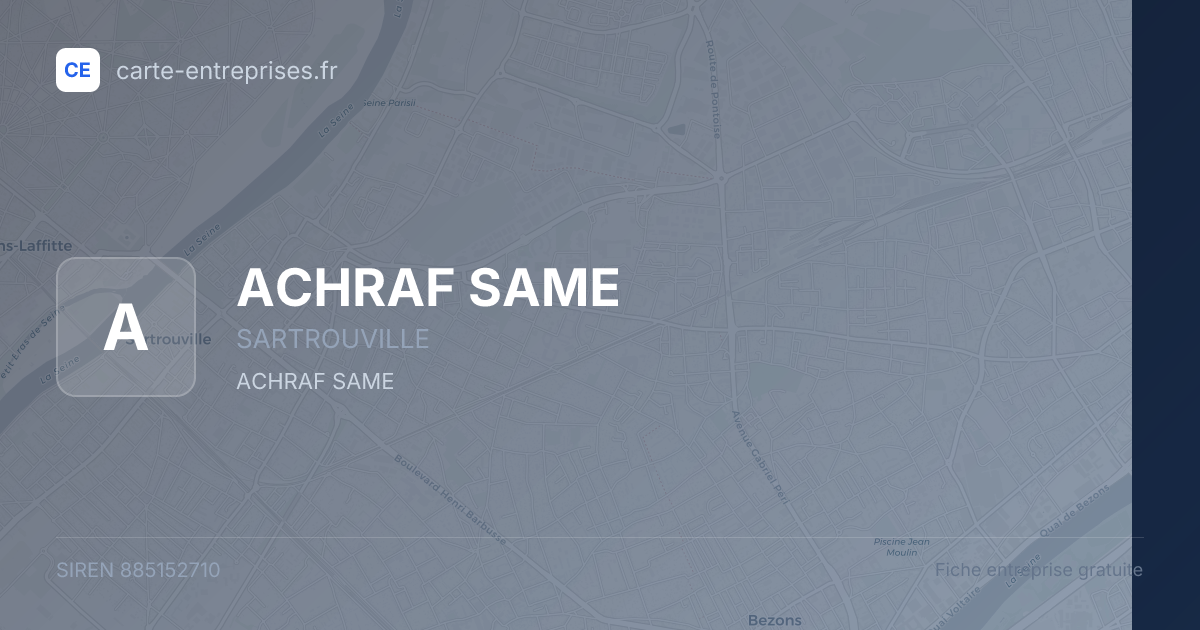 ACHRAF SAME — 885152710 — fiche entreprise