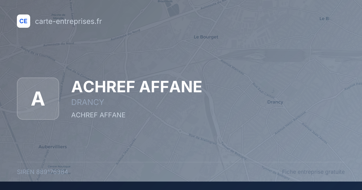 ACHREF AFFANE — 889176384 — fiche entreprise