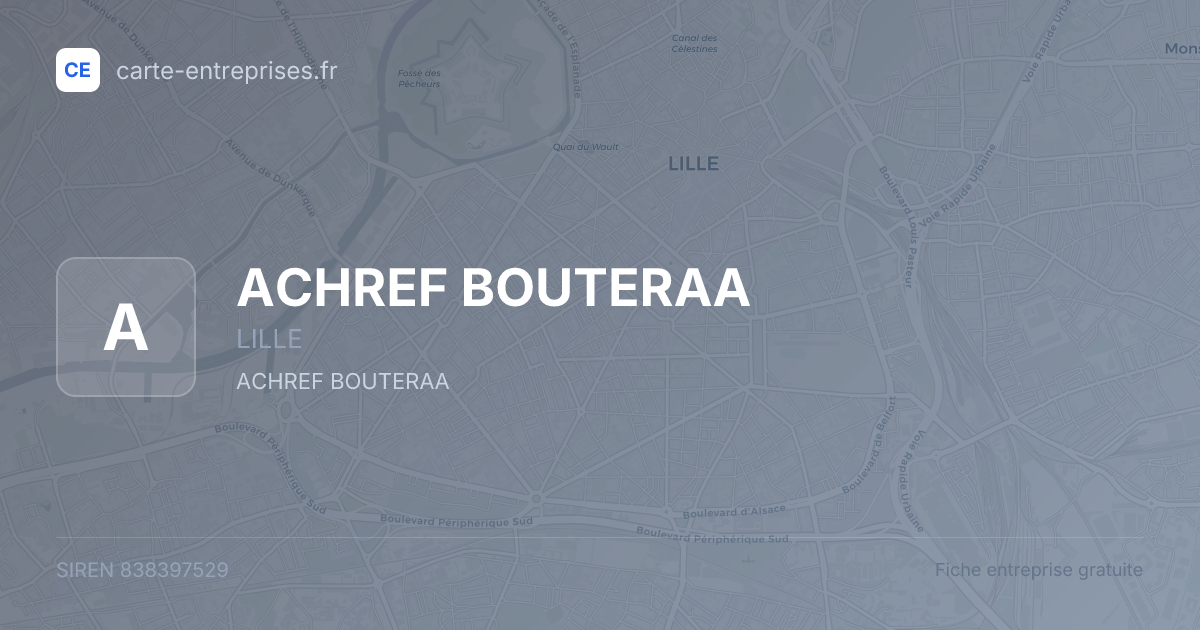 ACHREF BOUTERAA — 838397529 — fiche entreprise
