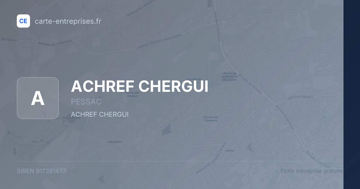 ACHREF CHERGUI — 917381477 — fiche entreprise