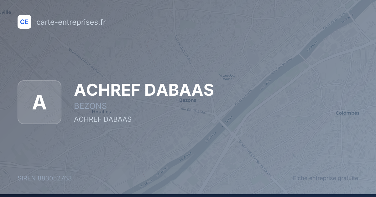 ACHREF DABAAS — 883052763 — fiche entreprise