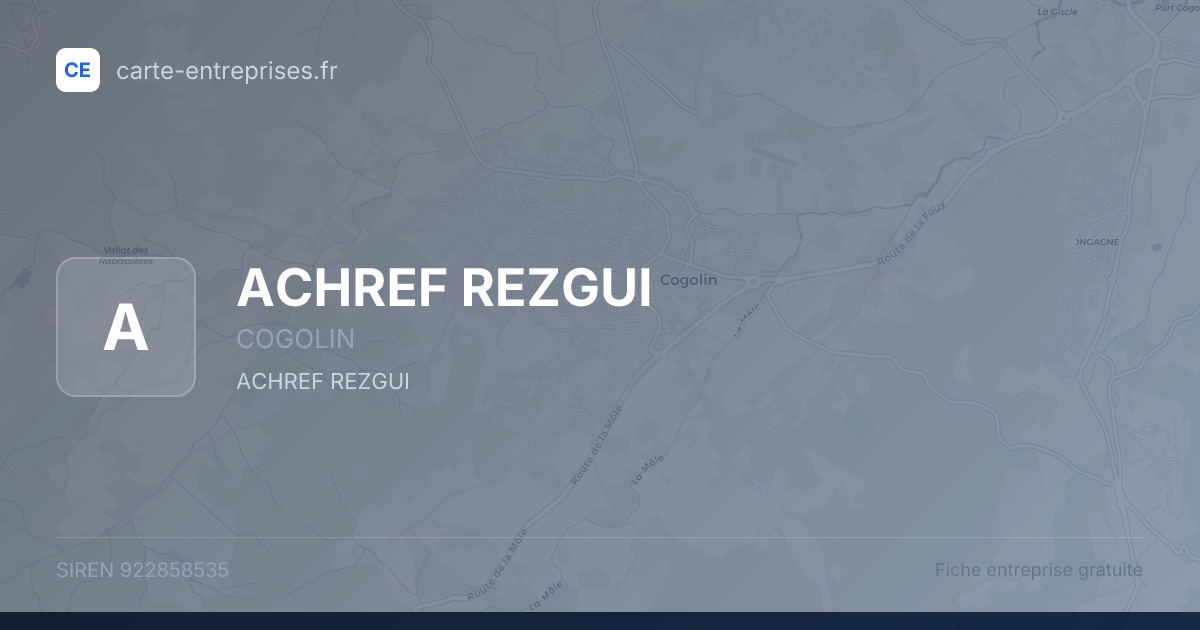 ACHREF REZGUI — 922858535 — fiche entreprise