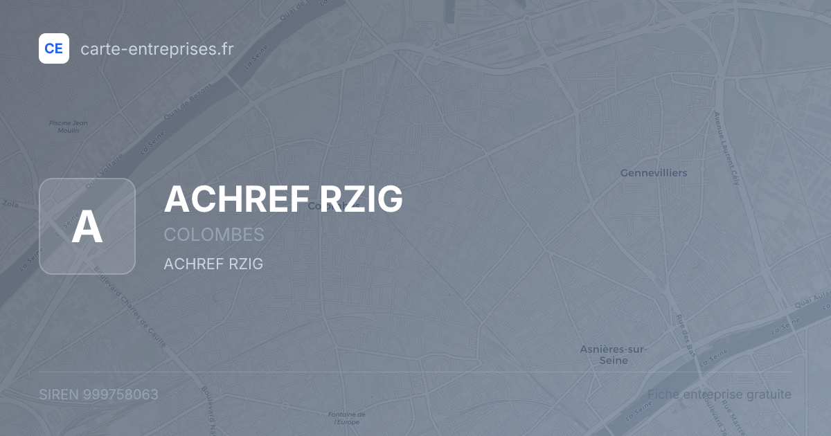 ACHREF RZIG — 999758063 — fiche entreprise