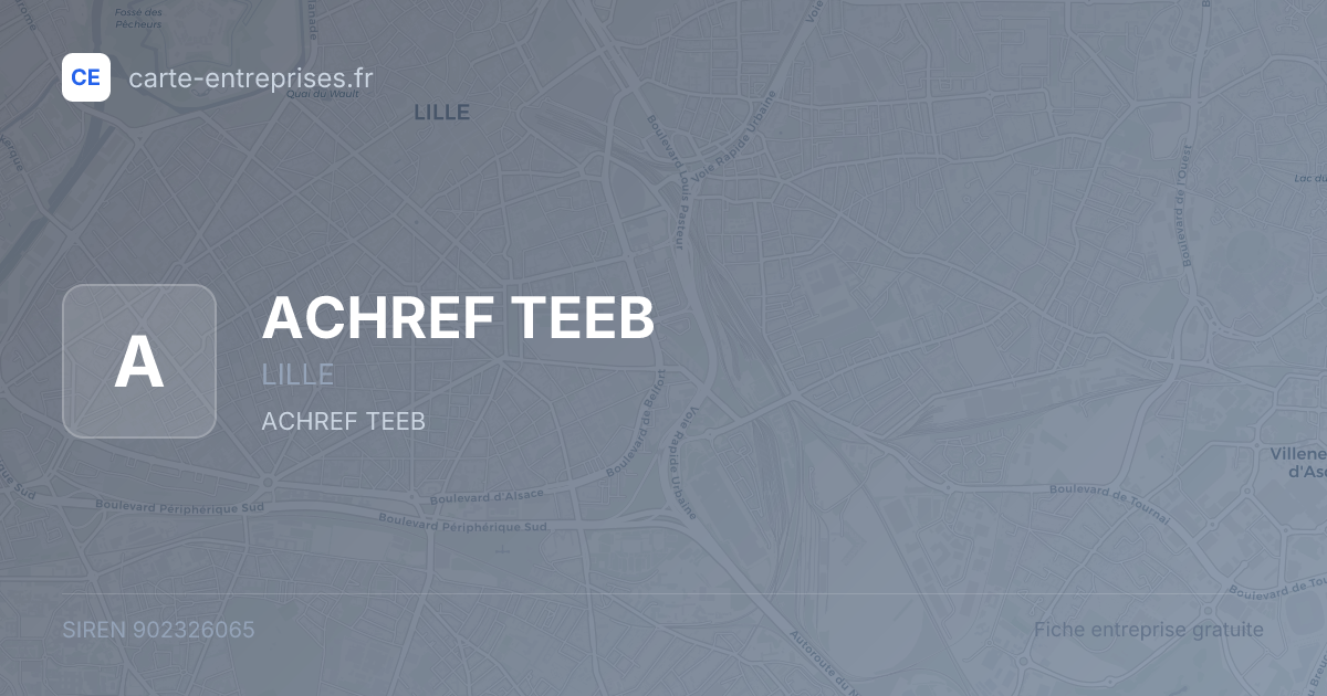 ACHREF TEEB — 902326065 — fiche entreprise