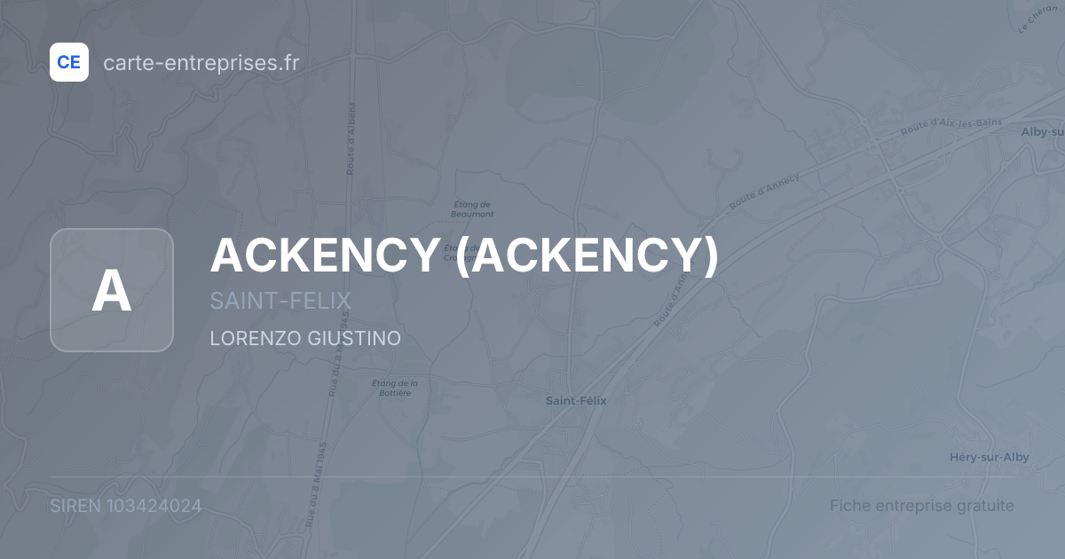 ACKENCY — 103424024 — fiche entreprise