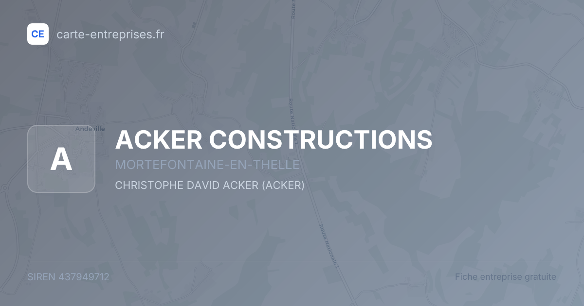 ACKER CONSTRUCTIONS — 437949712 — fiche entreprise