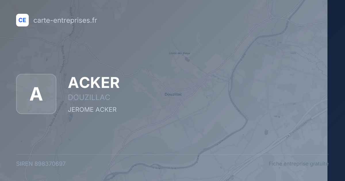 ACKER — 898370697 — fiche entreprise
