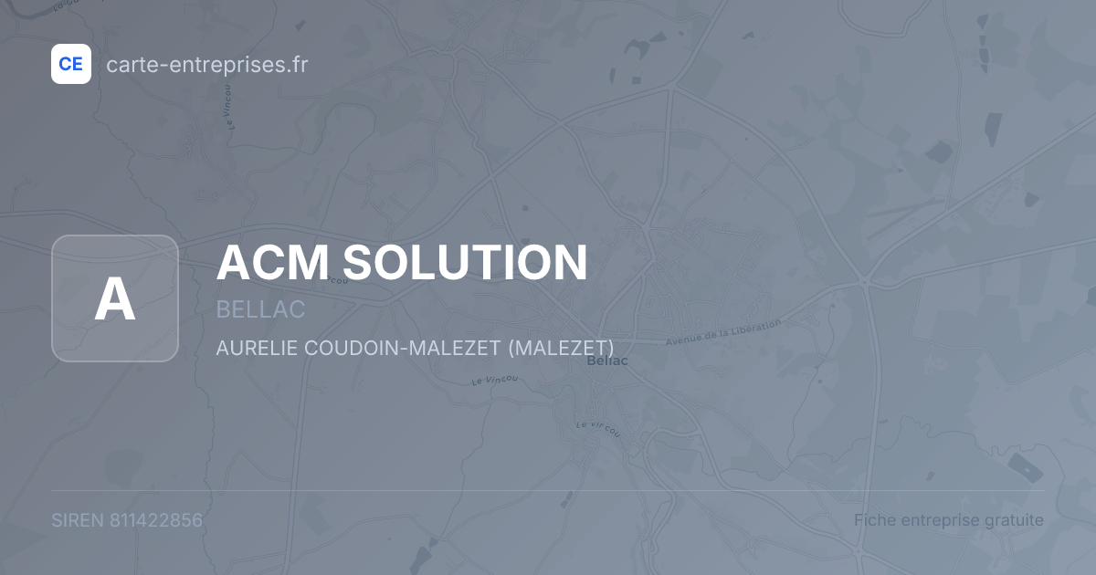 ACM SOLUTION — 811422856 — fiche entreprise