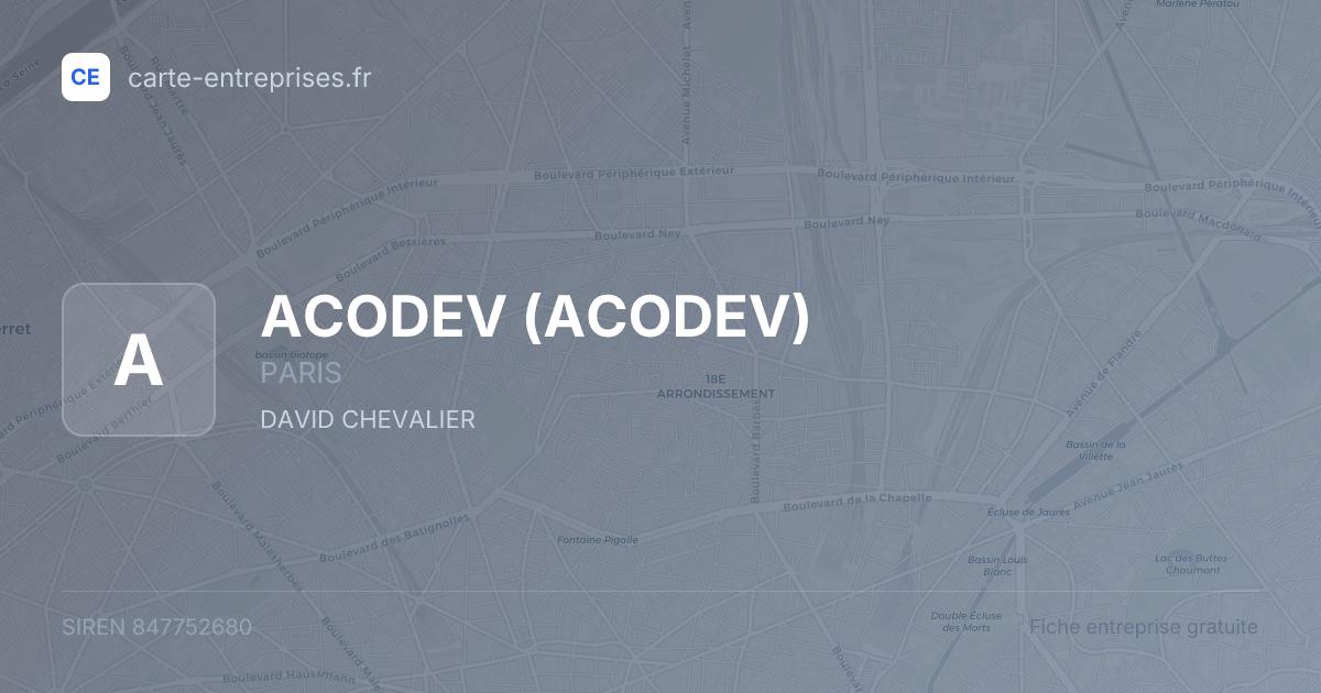 ACODEV — 847752680 — fiche entreprise