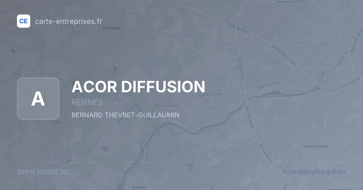 ACOR DIFFUSION — 320005382 — fiche entreprise