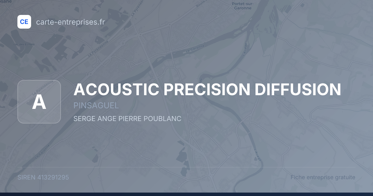 ACOUSTIC PRECISION DIFFUSION — 413291295 — fiche entreprise