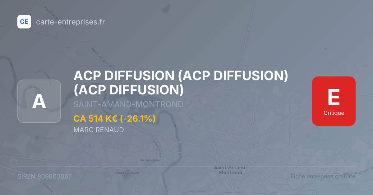 ACP DIFFUSION (ACP DIFFUSION) (ACP DIFFUSION) — 809803067 — fiche entreprise