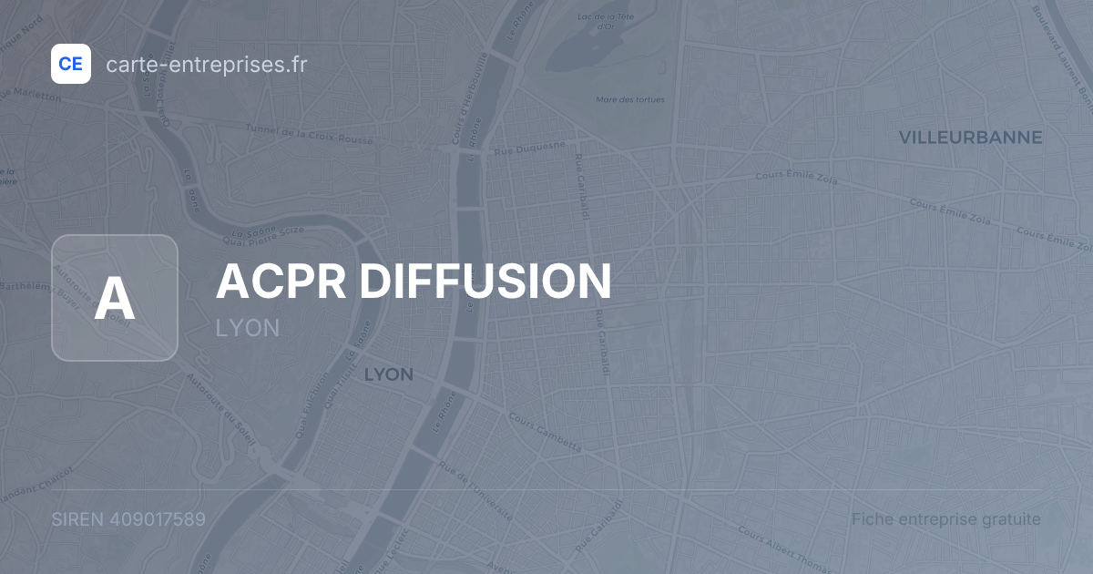 ACPR DIFFUSION — 409017589 — fiche entreprise