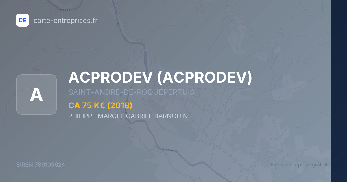 ACPRODEV — 789105624 — fiche entreprise