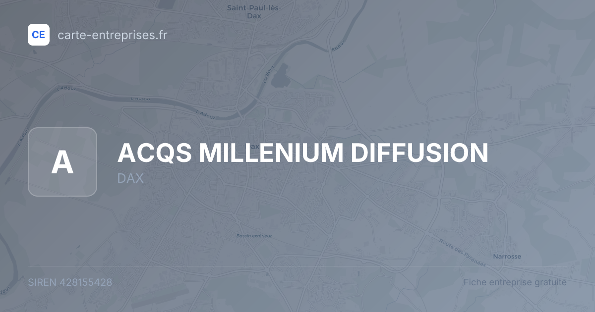 ACQS MILLENIUM DIFFUSION — 428155428 — fiche entreprise