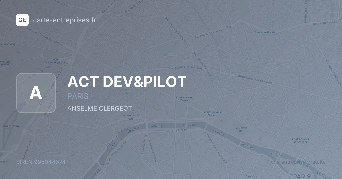 ACT DEV&PILOT — 995044674 — fiche entreprise