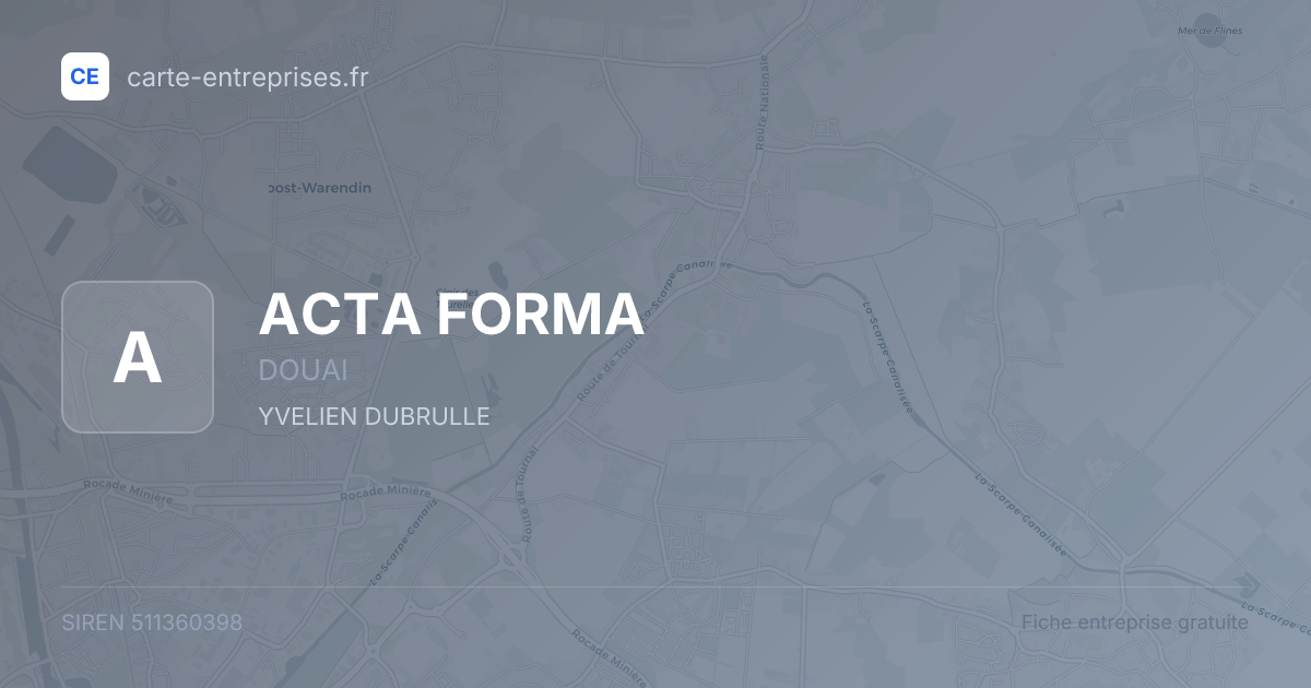 ACTA FORMA — 511360398 — fiche entreprise