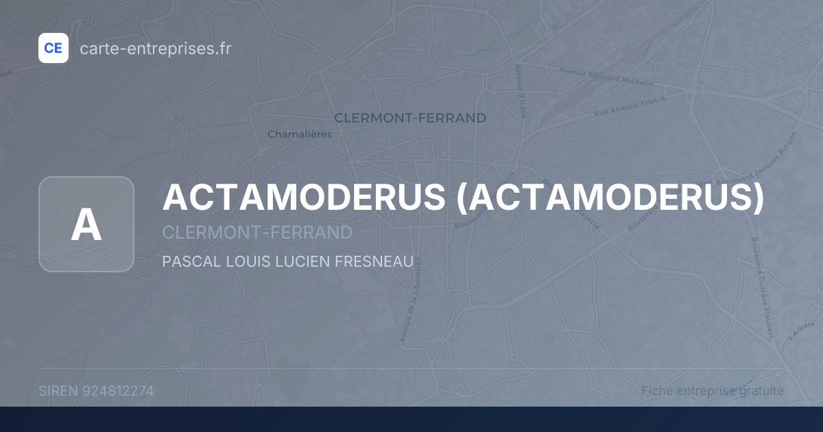 ACTAMODERUS — 924812274 — fiche entreprise