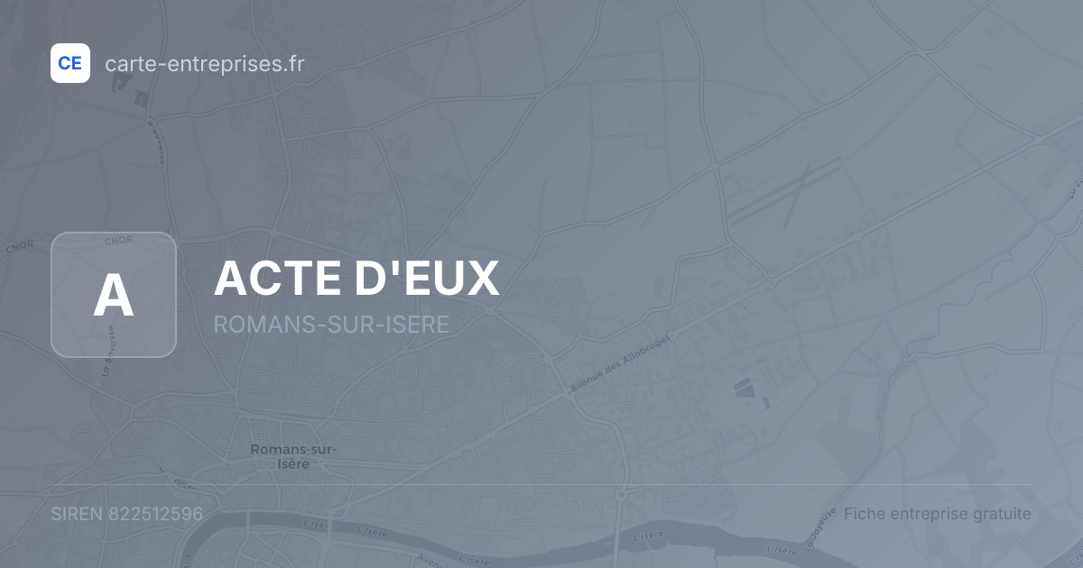 ACTE D'EUX — 822512596 — fiche entreprise