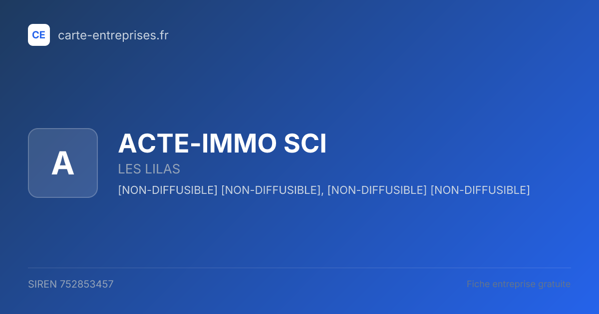 ACTE-IMMO SCI — 752853457 — fiche entreprise