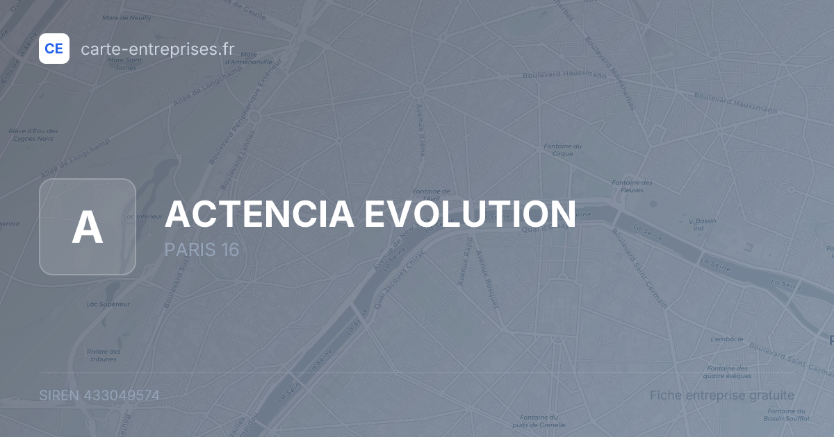 ACTENCIA EVOLUTION — 433049574 — fiche entreprise