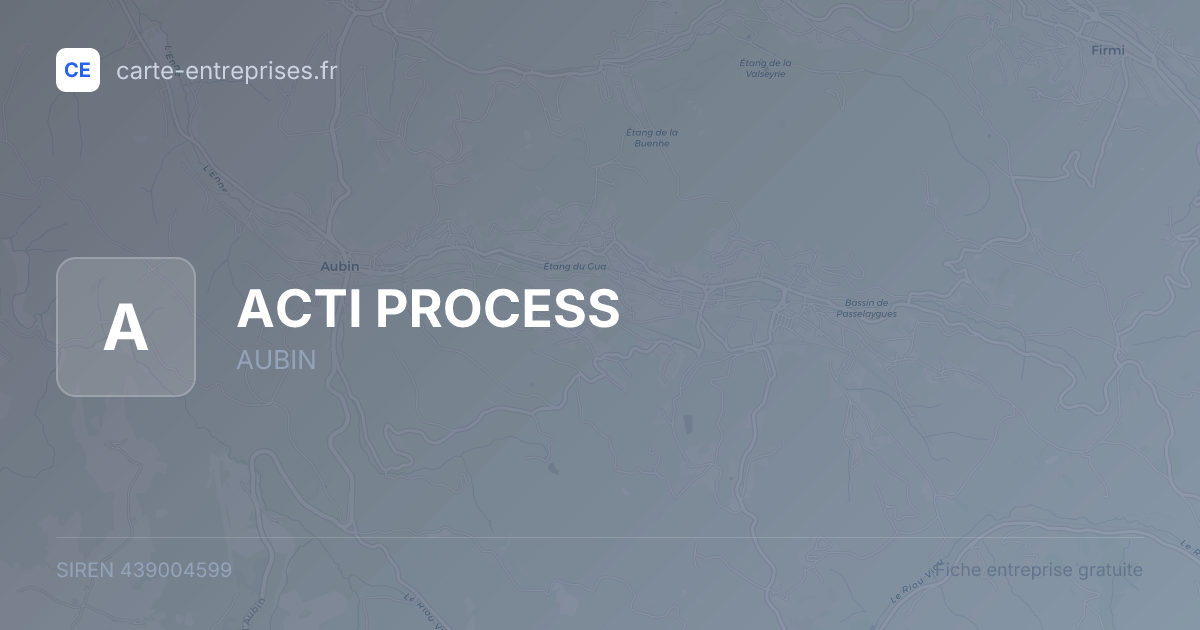 ACTI PROCESS — 439004599 — fiche entreprise
